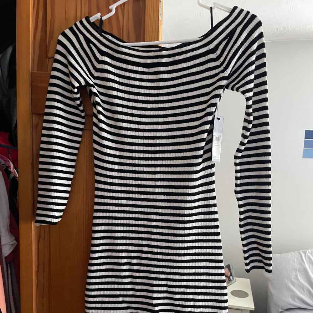 Black and white sweater dress